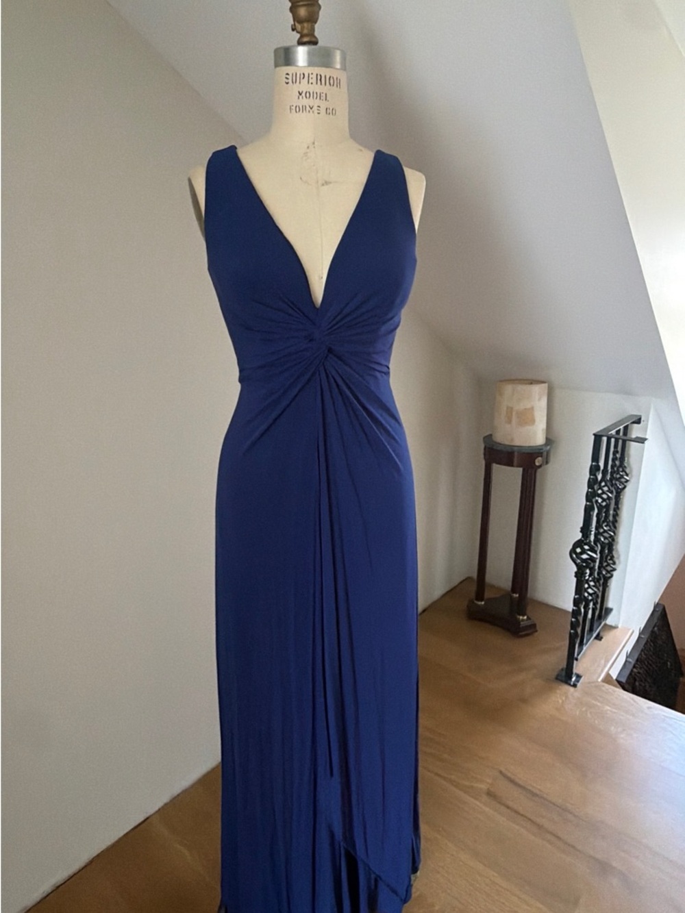 Laundry By Shelli Segal Royal Blue Twist-Front Maxi Dress- has damage